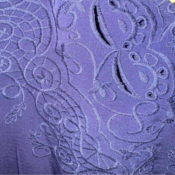 Navy blue off shoulder plus size blouse 2X - Picture 2 of 7